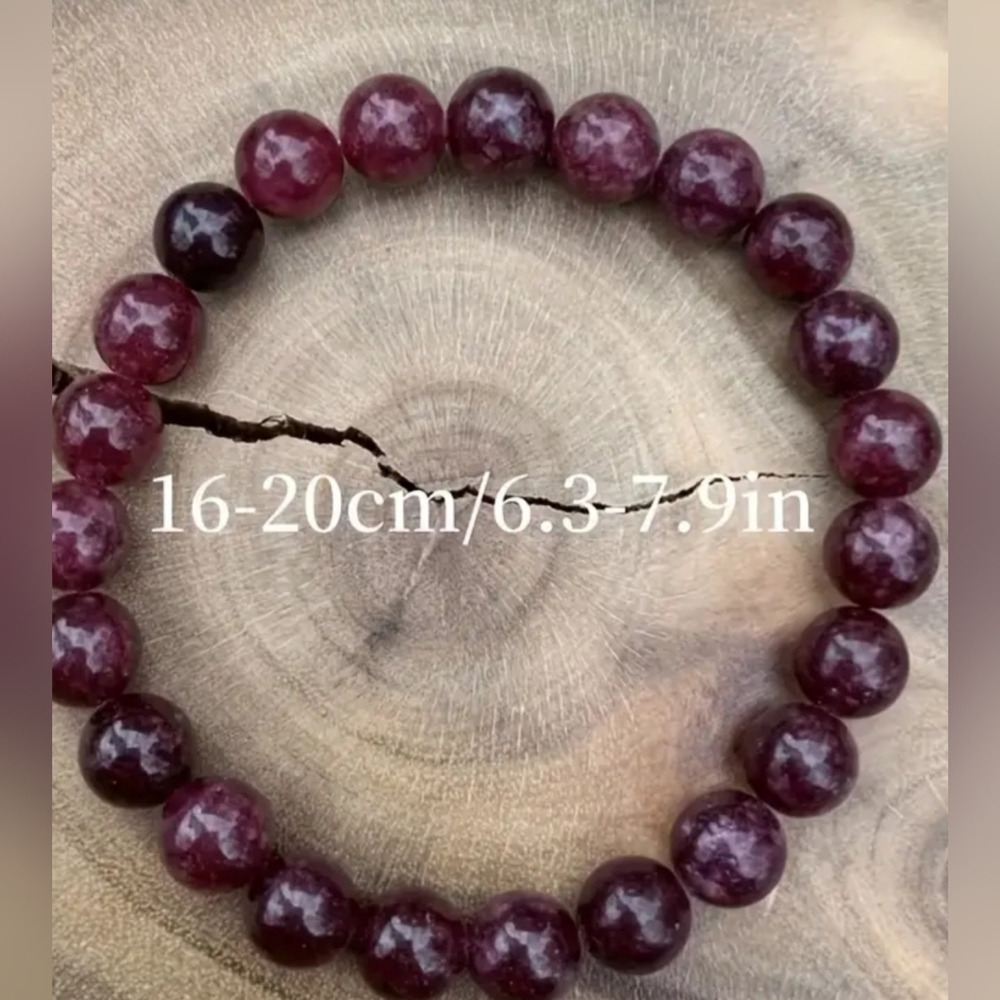 8mm Garnet Beaded Bracelet - Rich Purple and Deep Red